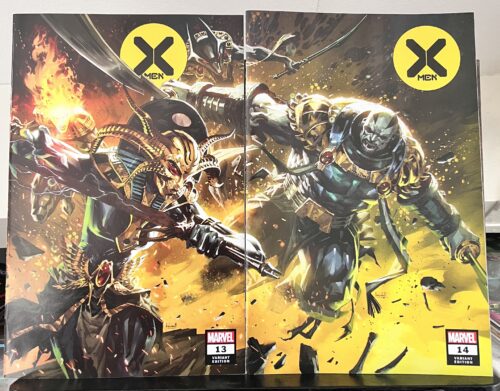X-Men #13 & 14 Kael Ngu connecting trade dress variants (Marvel Comics)