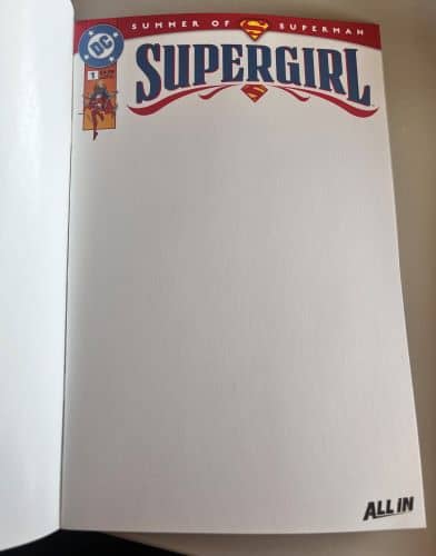 Supergirl #1 Cover E Blank Card Stock Cover (DC Comics)